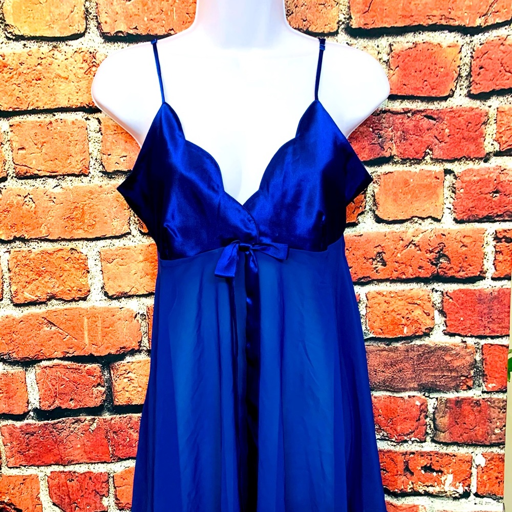 Royal Blue Satin Victoria Secret babydoll nightie